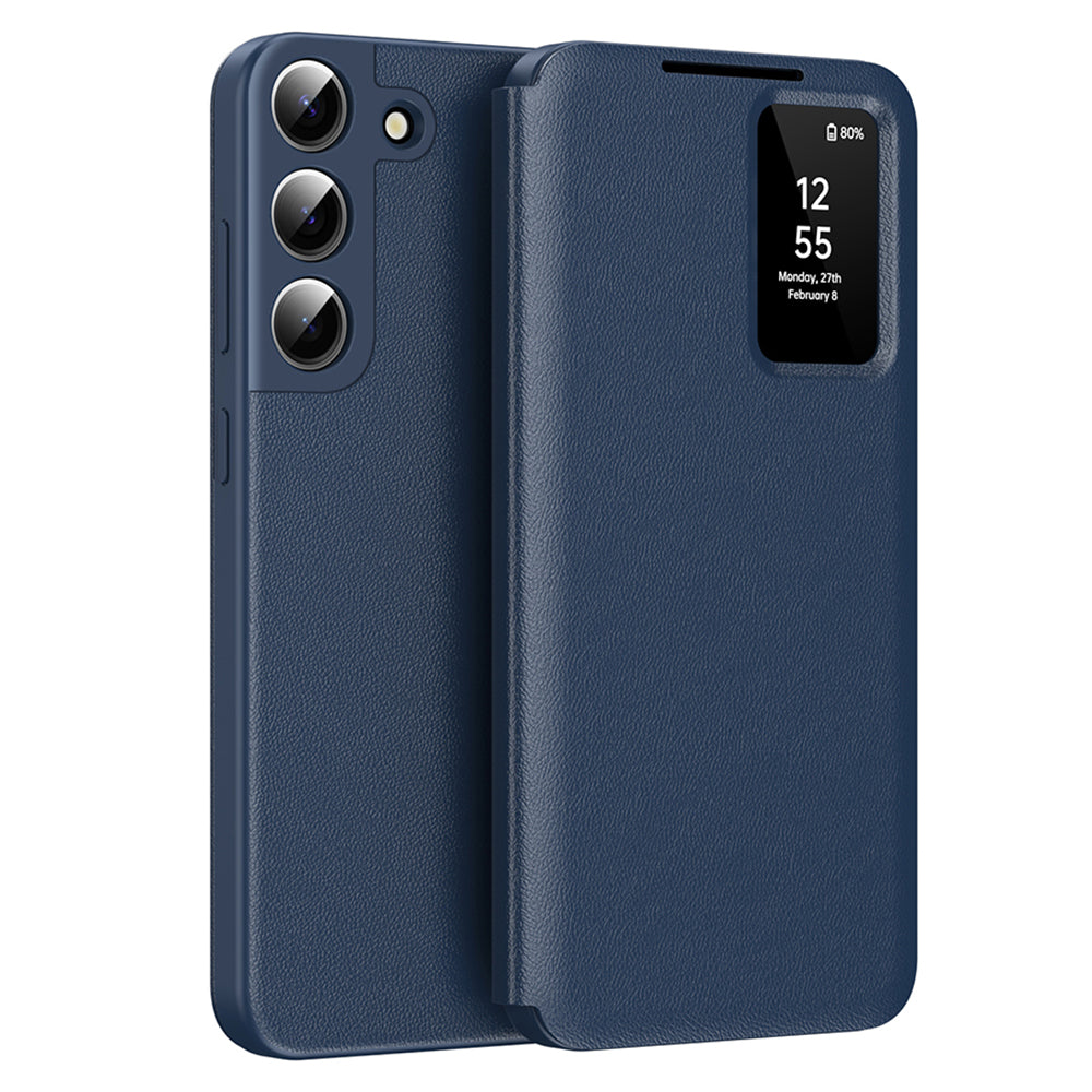 Custodia per Samsung Galaxy S22 5G S901, Techsuit, SmartView, Blu