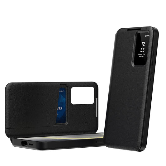 Custodia per Samsung Galaxy S22 5G S901, Techsuit, SmartView, Nera