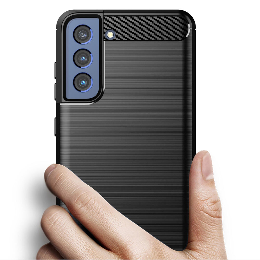 Custodia per Samsung Galaxy S22+ 5G S906, Techsuit, Carbonio, Nera