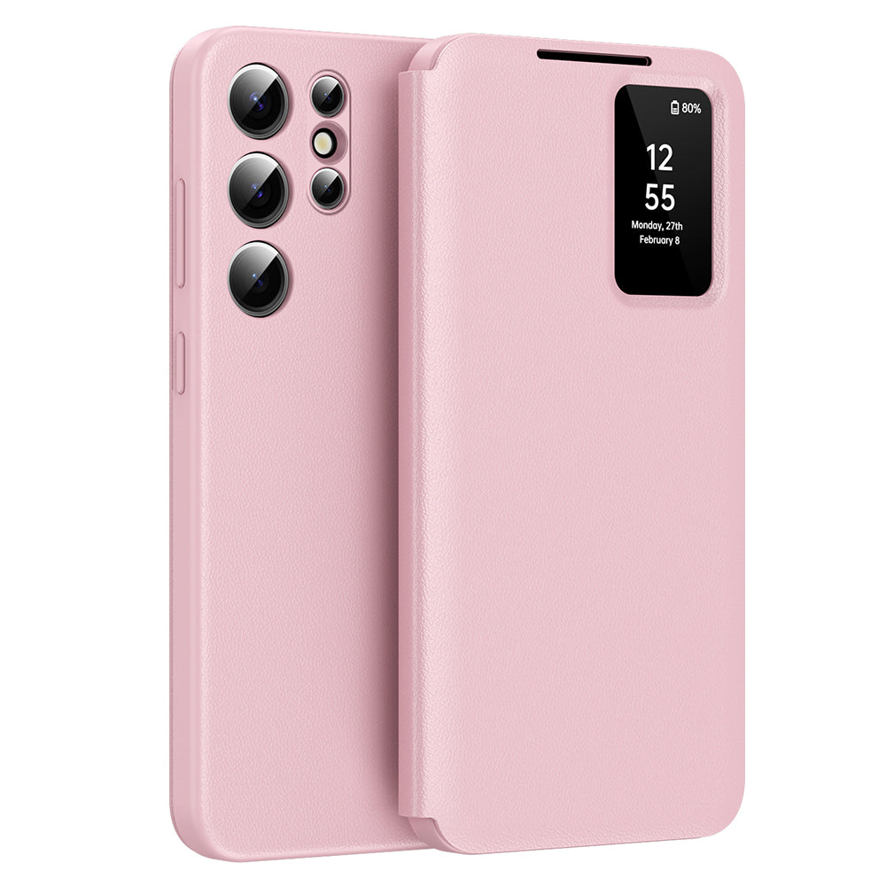 Custodia per Samsung Galaxy S22 Ultra 5G S908, Techsuit, SmartView, Rosa