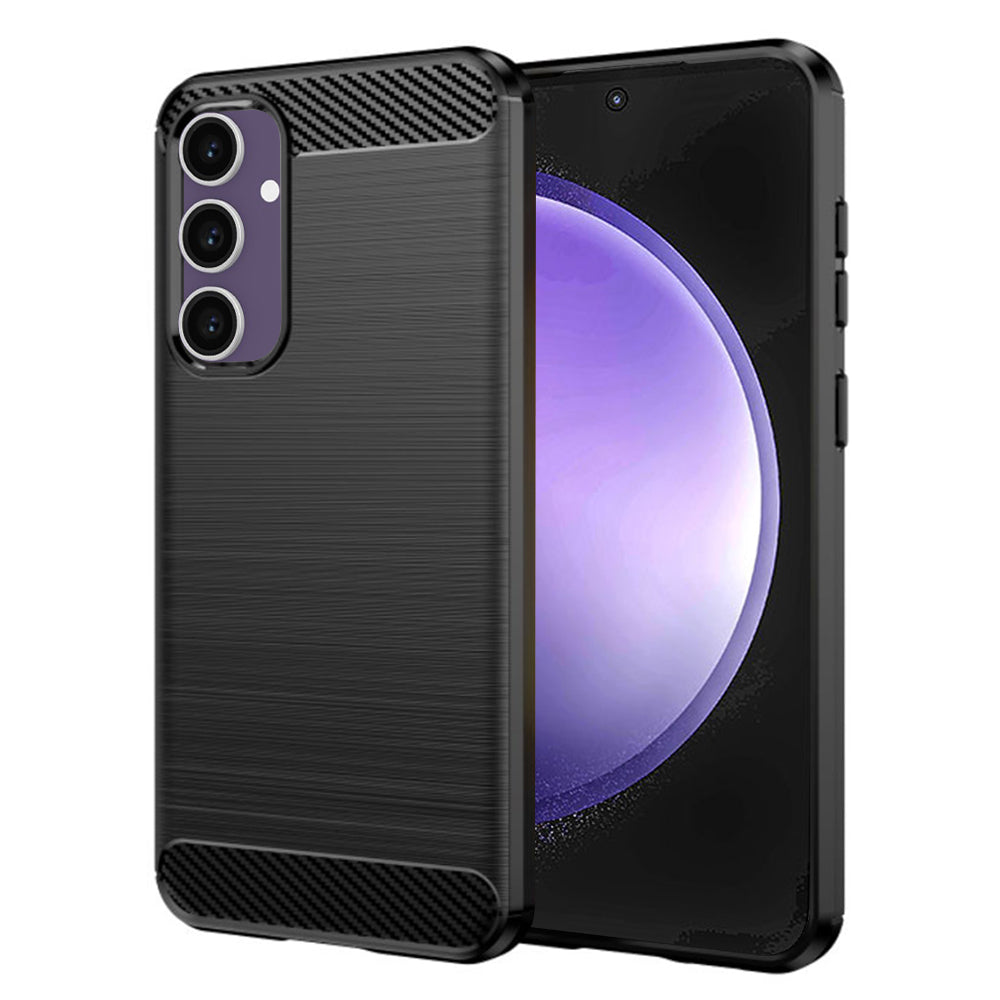 Custodia per Samsung Galaxy S23 FE S711, Techsuit, Carbonio, Nera