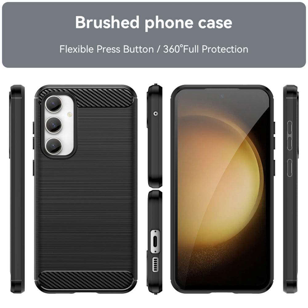 Custodia per Samsung Galaxy S23 FE S711, Techsuit, Carbonio, Nera