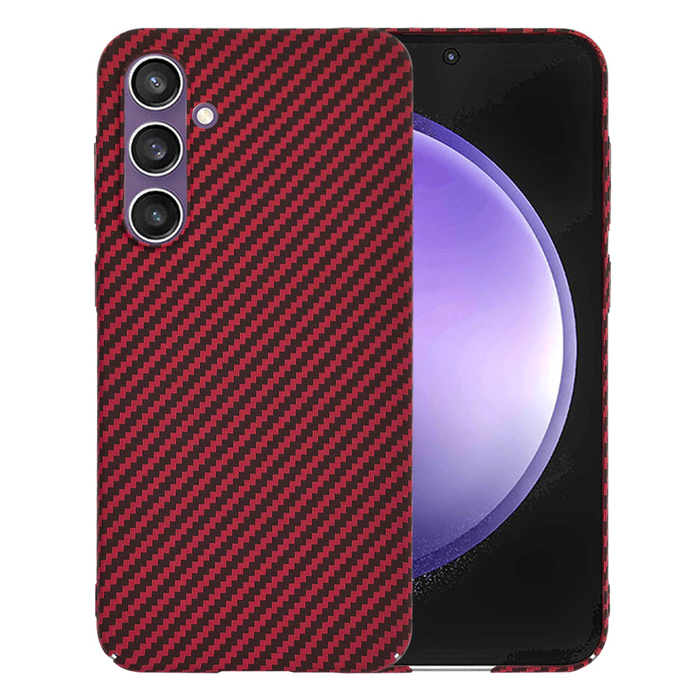 Custodia per Samsung Galaxy S23 FE S711, Techsuit, Carbonite FiberShell, Rossa