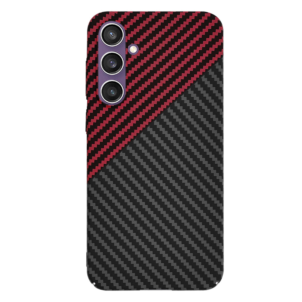 Custodia per Samsung Galaxy S23 FE S711, Techsuit, Carbonite FiberShell, Nero Rosso