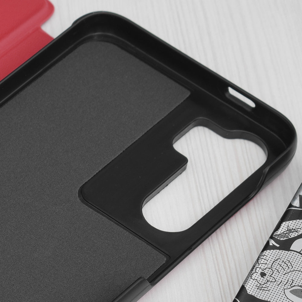 Custodia per Samsung Galaxy S23 FE S711, Techsuit, eFold, Rossa