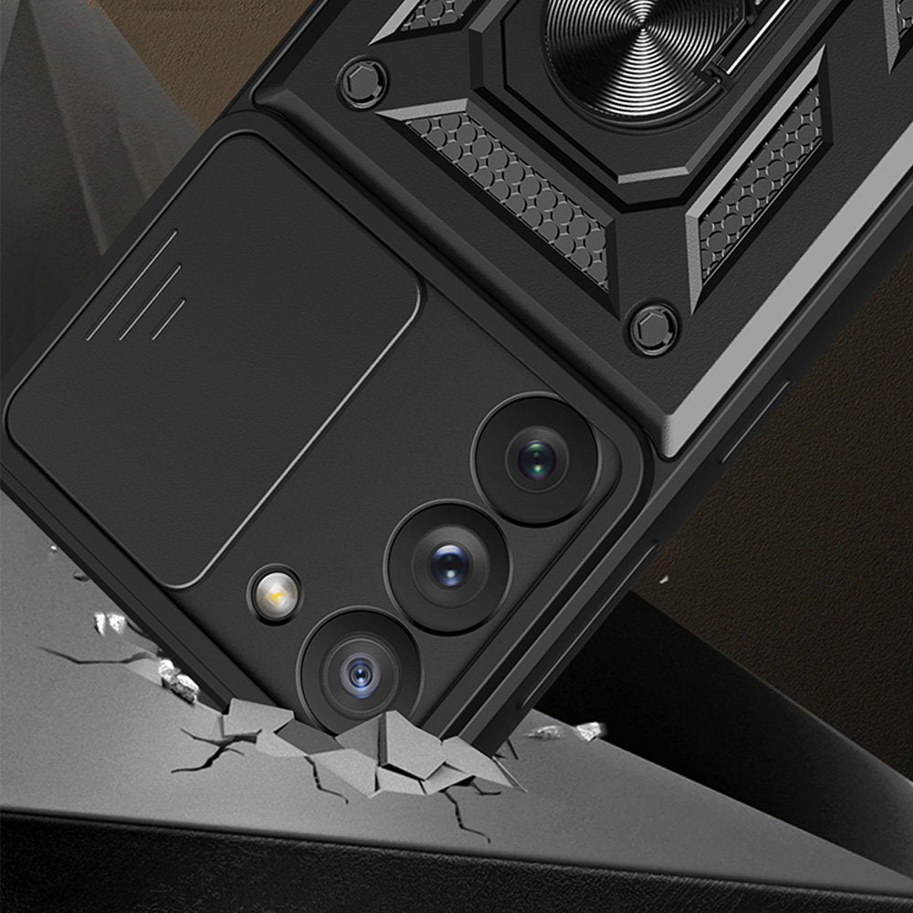 Custodia per Samsung Galaxy S23 S911, Techsuit, CamShield, Nera