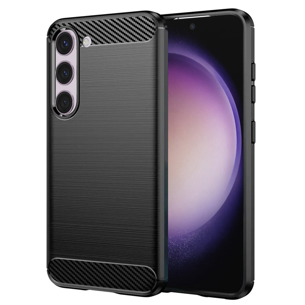 Custodia per Samsung Galaxy S23 S911, Techsuit, Carbonio, Nera