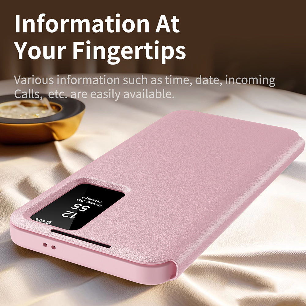Custodia per Samsung Galaxy S23 S911, Techsuit, SmartView, Rosa