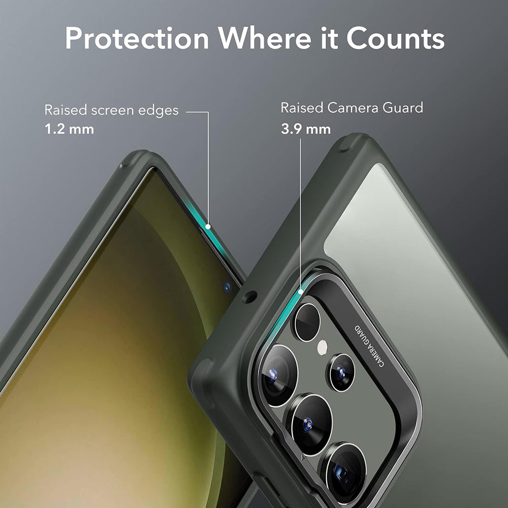 Custodia per Samsung Galaxy S23 Ultra S918, ESR, Classic Kickstand, Verde Trasparente