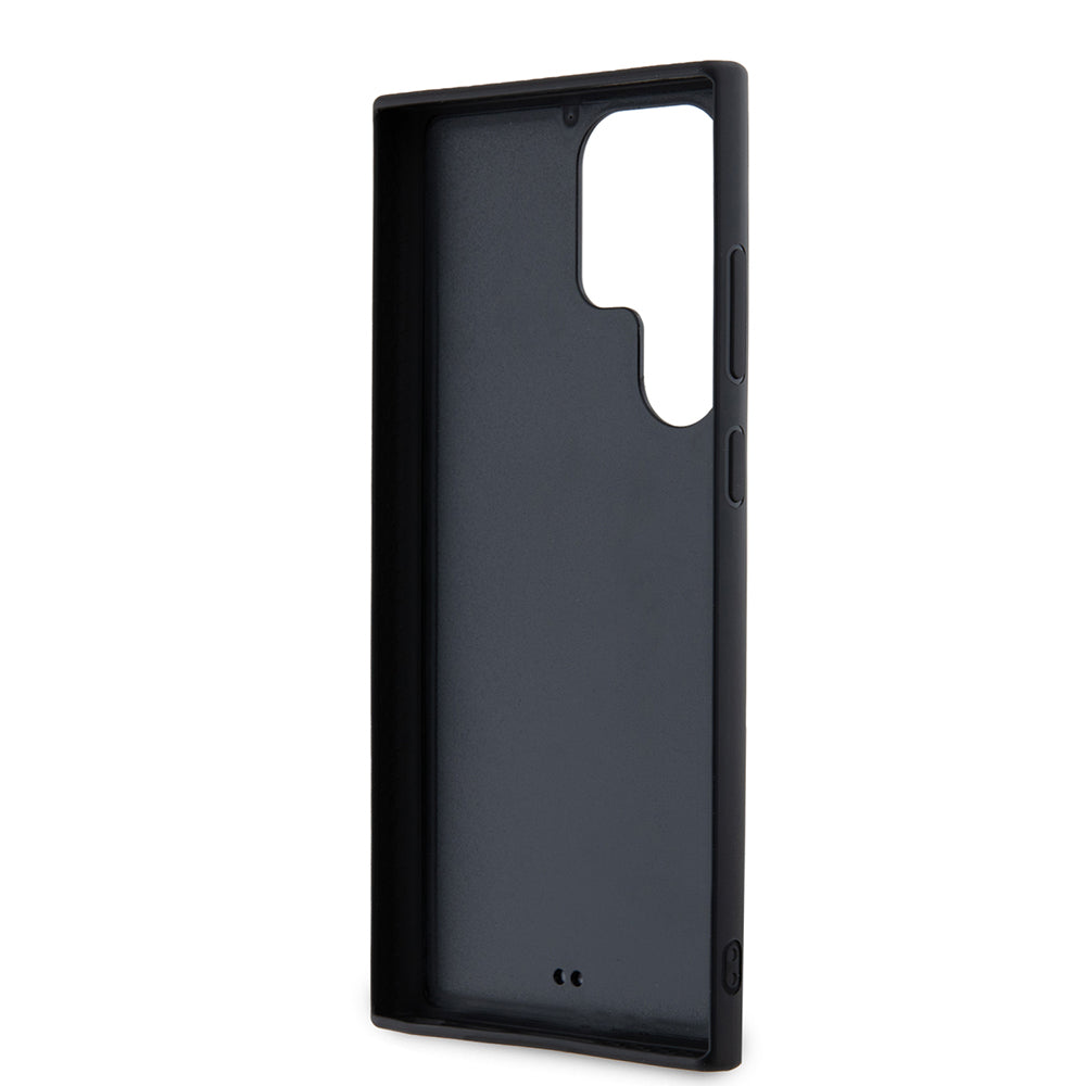 Custodia per Samsung Galaxy S23 Ultra S918, Karl Lagerfeld, Logo Glitter in Gomma 3D, Nera