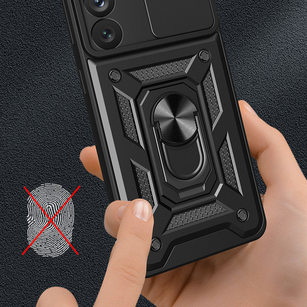 Custodia per Samsung Galaxy S23 Ultra S918, Techsuit, CamShield, Nera