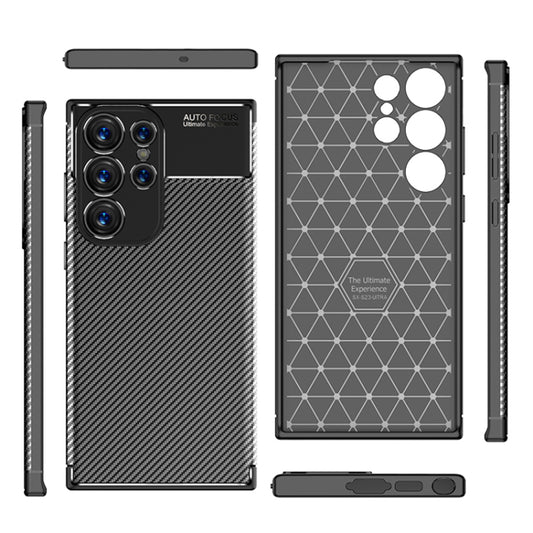 Custodia per Samsung Galaxy S23 Ultra S918, Techsuit, CarbonFiber, Nera