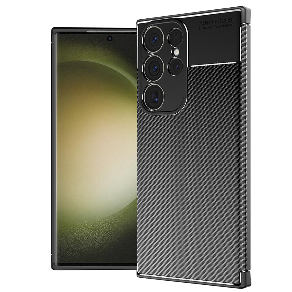 Custodia per Samsung Galaxy S23 Ultra S918, Techsuit, CarbonFiber, Nera