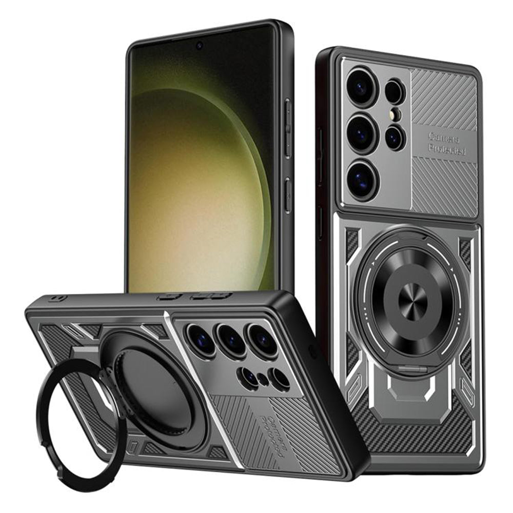 Custodia per Samsung Galaxy S23 Ultra S918, Techsuit, RuggedCam, Grigio