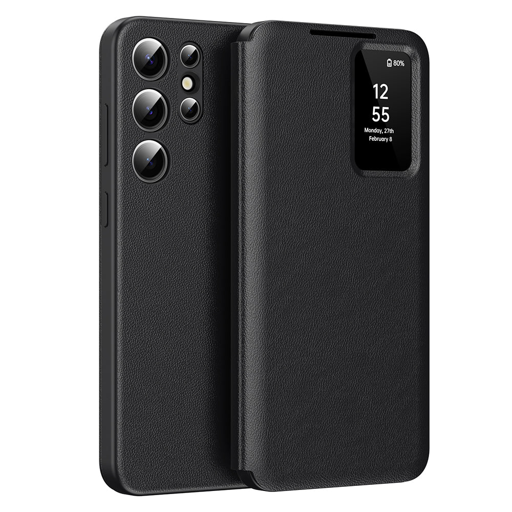 Custodia per Samsung Galaxy S23 Ultra S918, Techsuit, SmartView, Nera