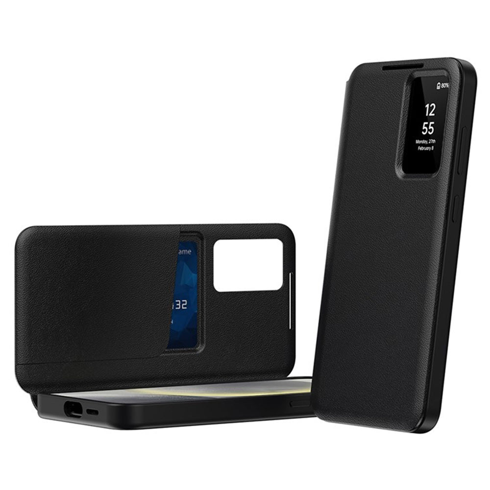 Custodia per Samsung Galaxy S23 Ultra S918, Techsuit, SmartView, Nera