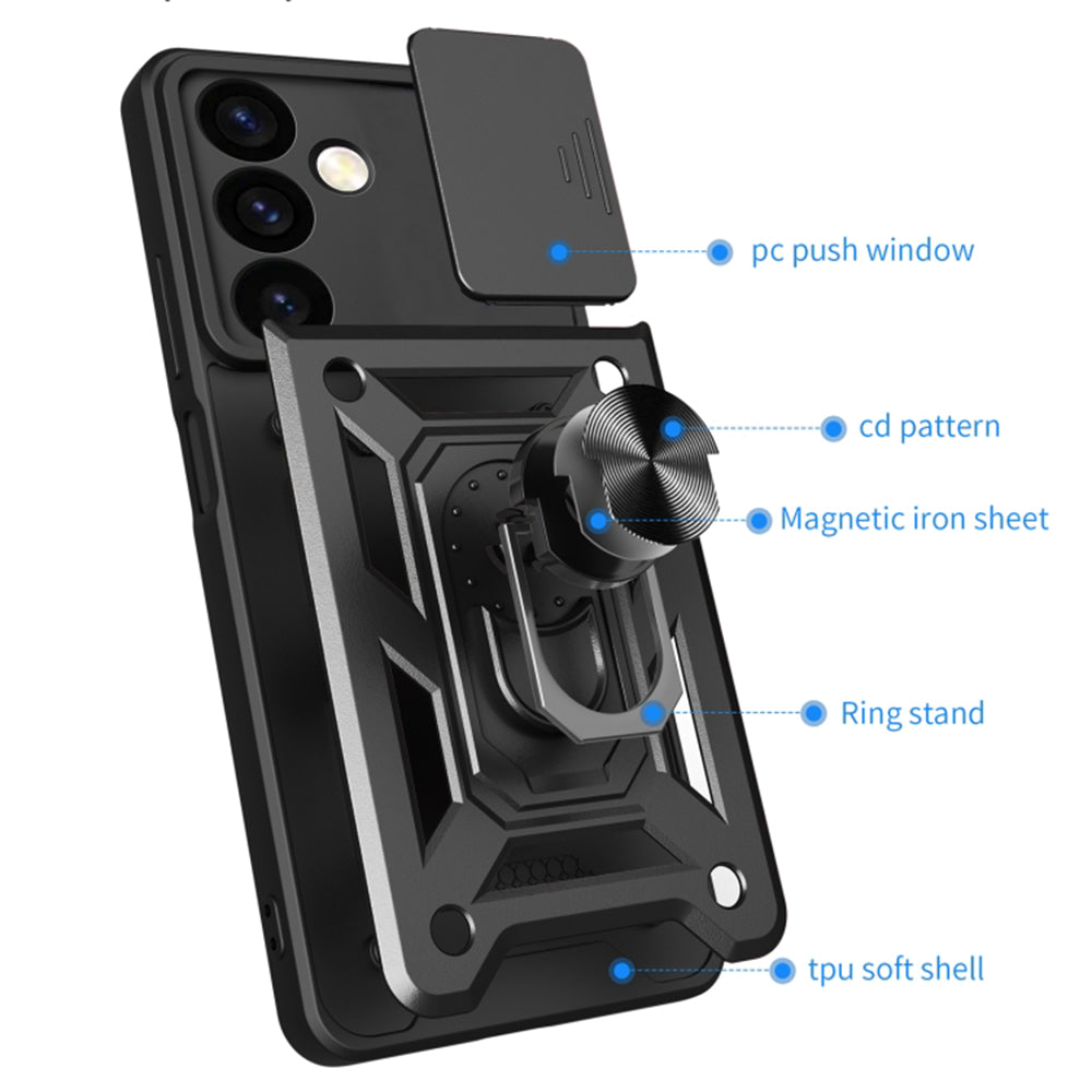 Custodia per Samsung Galaxy S24 FE S721, Techsuit, CamShield, Blu