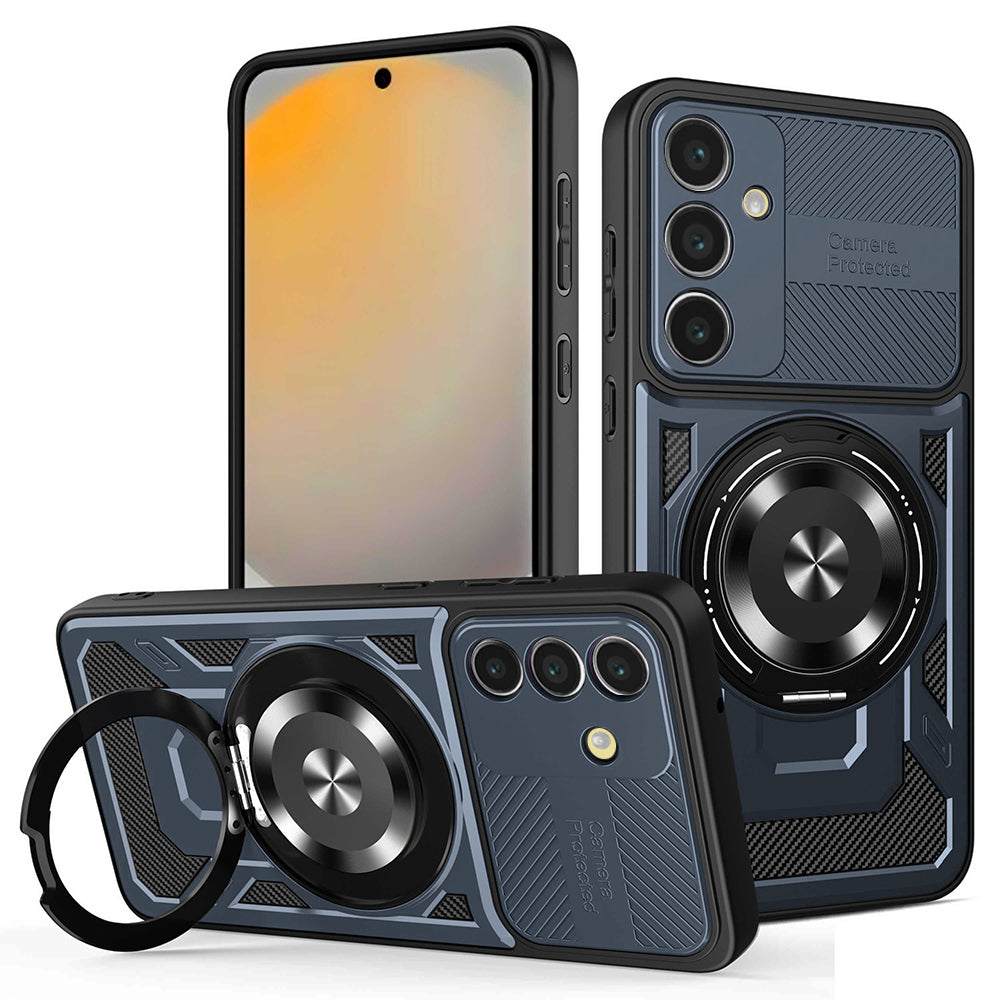 Custodia per Samsung Galaxy S24 FE S721, Techsuit, RuggedCam, Blu
