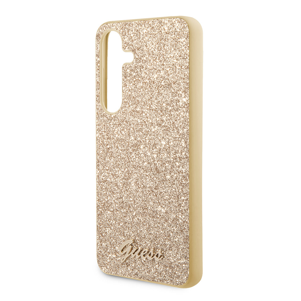 Custodia per Samsung Galaxy S24+ S926, Guess, Glitter Script, Dorata