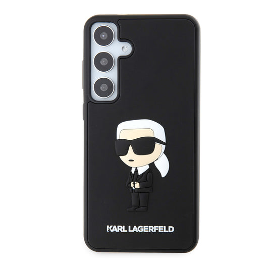 Custodia per Samsung Galaxy S24+ S926, Karl Lagerfeld, 3D Rubber Ikonik Karl, Nera
