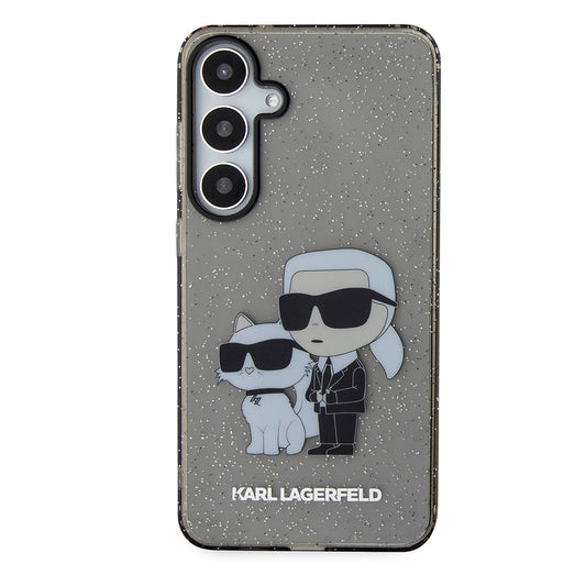 Custodia per Samsung Galaxy S24+ S926, Karl Lagerfeld, Glitter Karl & Choupette, Blu