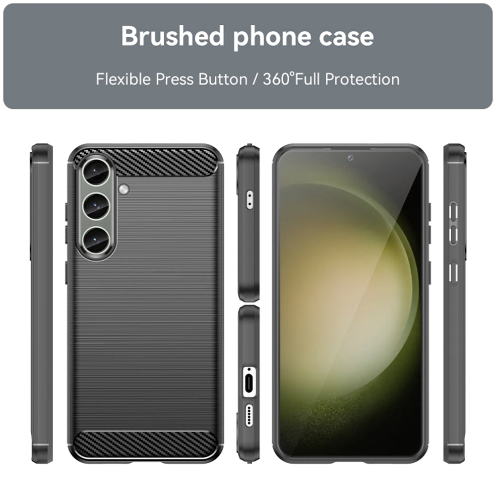 Custodia per Samsung Galaxy S24+ S926, Techsuit, Carbonio, Nera