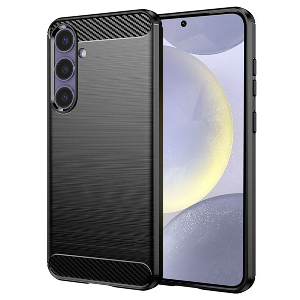 Custodia per Samsung Galaxy S24+ S926, Techsuit, Carbonio, Nera