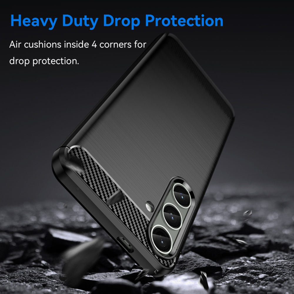 Custodia per Samsung Galaxy S24+ S926, Techsuit, Carbonio, Nera