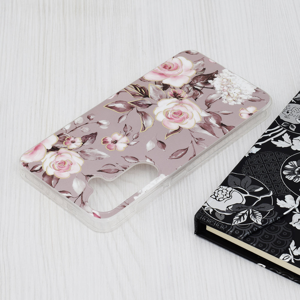 Custodia per Samsung Galaxy S24+ S926, Techsuit, Marble, Grigio