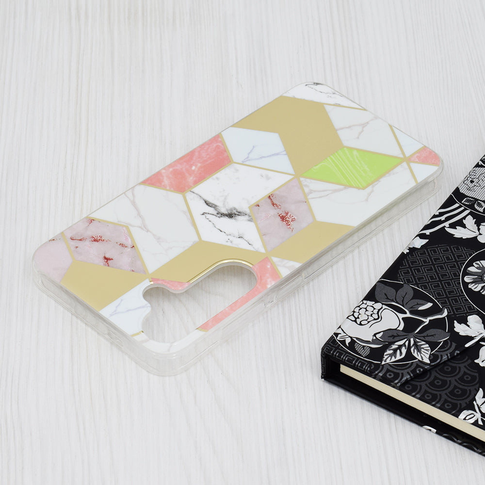 Custodia per Samsung Galaxy S24+ S926, Techsuit, Marble, Viola