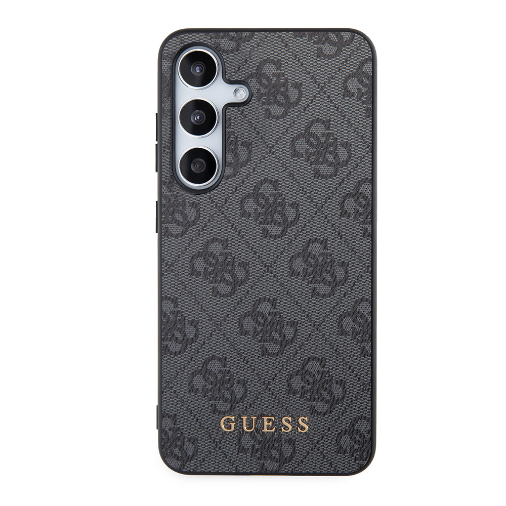 Custodia per Samsung Galaxy S24 S921, Guess, 4G Metal Gold Logo, Nera