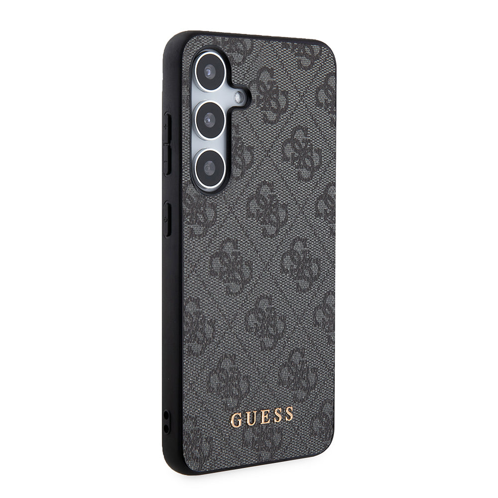 Custodia per Samsung Galaxy S24 S921, Guess, 4G Metal Gold Logo, Nera