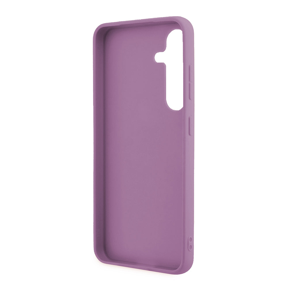 Custodia per Samsung Galaxy S24 S921, Guess, Glitter Script, Viola