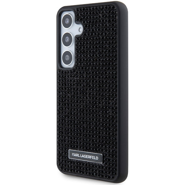 Case for Samsung Galaxy S24 S921, Karl Lagerfeld, Rhinestone Metal Plate, Black