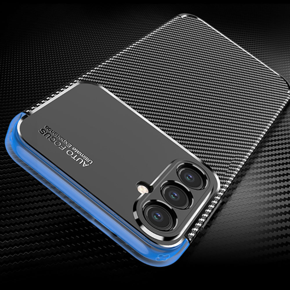 Custodia per Samsung Galaxy S24 S921, Techsuit, CarbonFiber, Nera