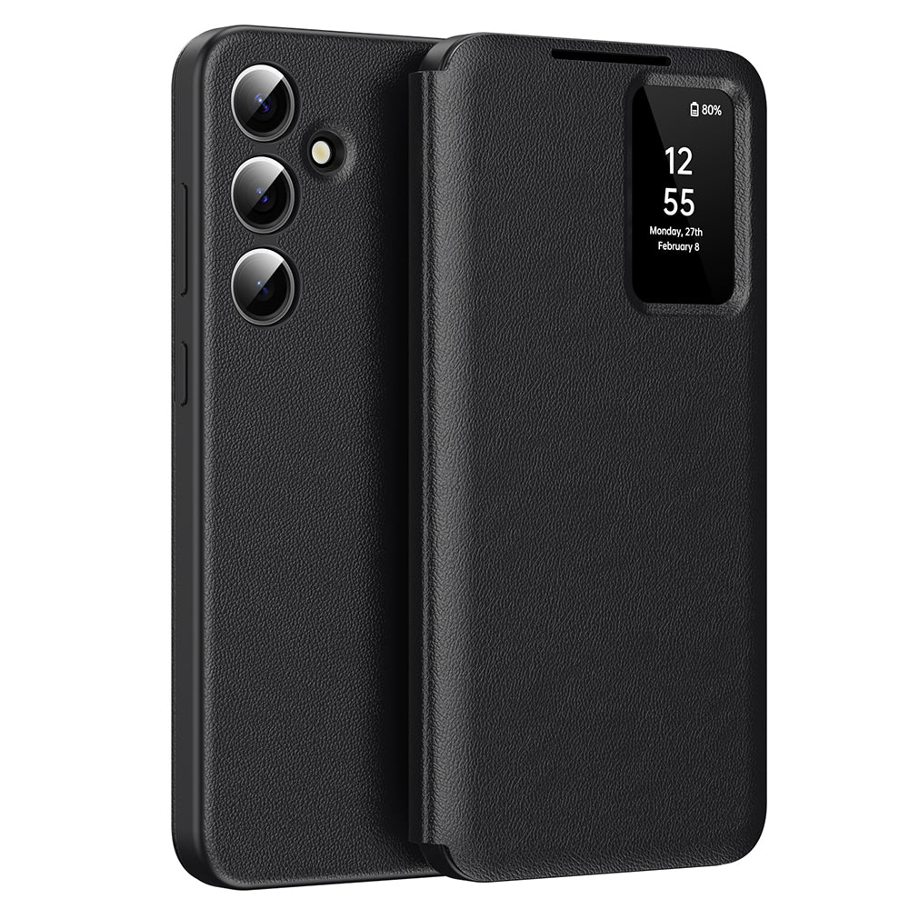 Custodia per Samsung Galaxy S24 S921, Techsuit, SmartView, Nera