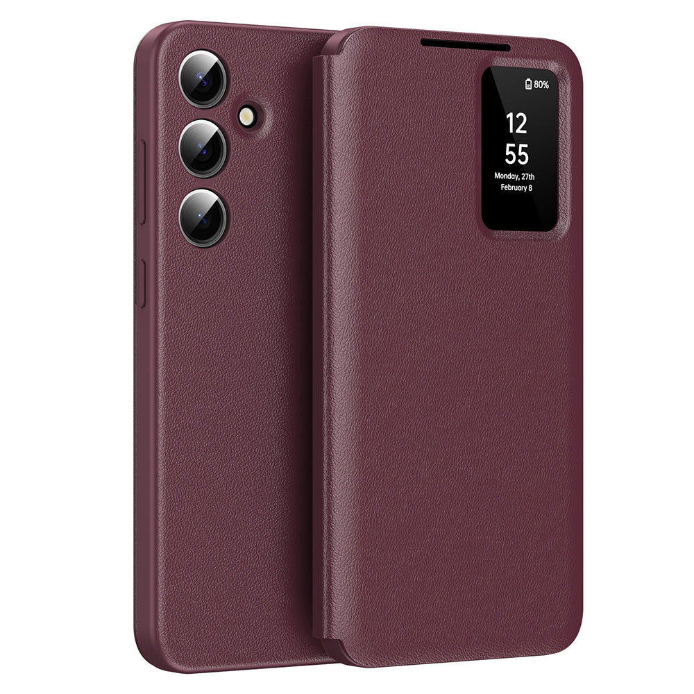 Custodia per Samsung Galaxy S24 S921, Techsuit, SmartView, Rossa