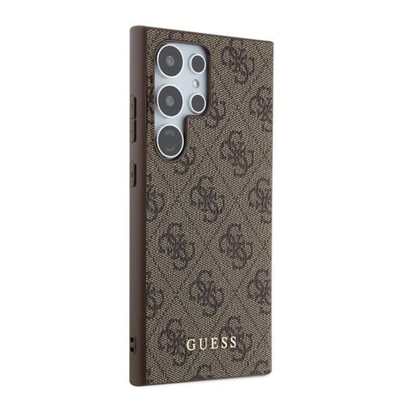 Case for Samsung Galaxy S24 Ultra S928, Guess, 4G Metal Gold Logo, Brown