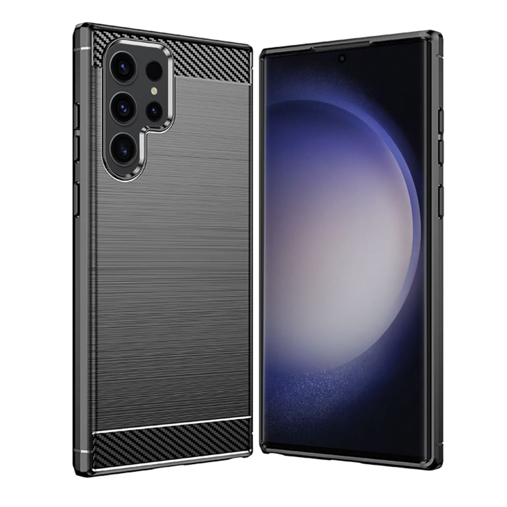 Custodia per Samsung Galaxy S24 Ultra S928, Techsuit, Carbonio, Nera