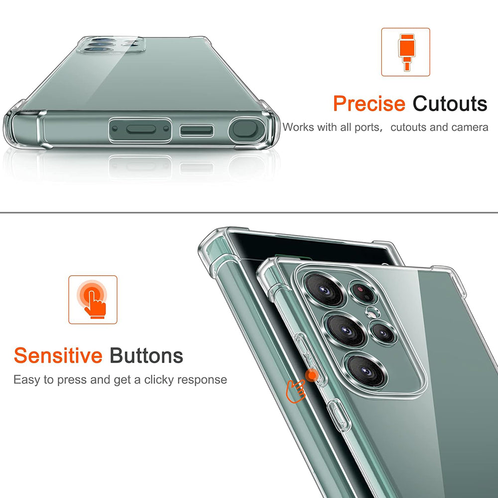 Custodia per Samsung Galaxy S24 Ultra S928, Techsuit, Shockproof Clear, Trasparente