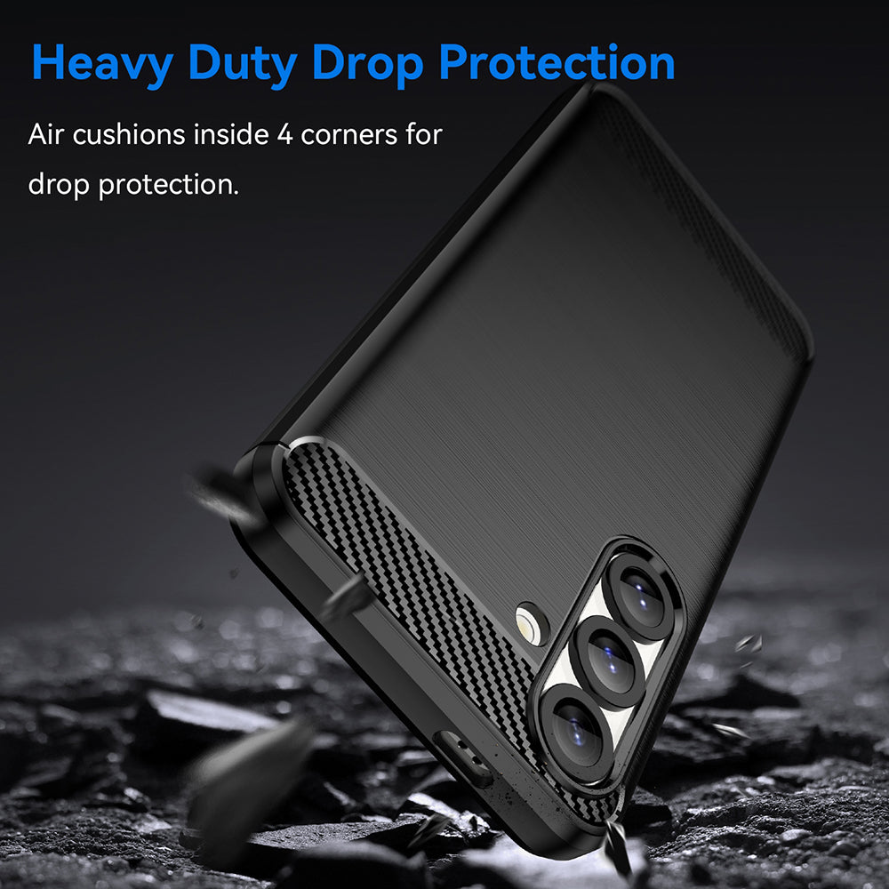 Custodia per Samsung Galaxy S25 Edge S937, Techsuit, Carbonio, Nera