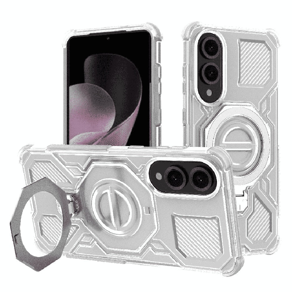 Custodia per Samsung Galaxy S25 Edge S937, Techsuit, Carbon Shield Pro, Bianca