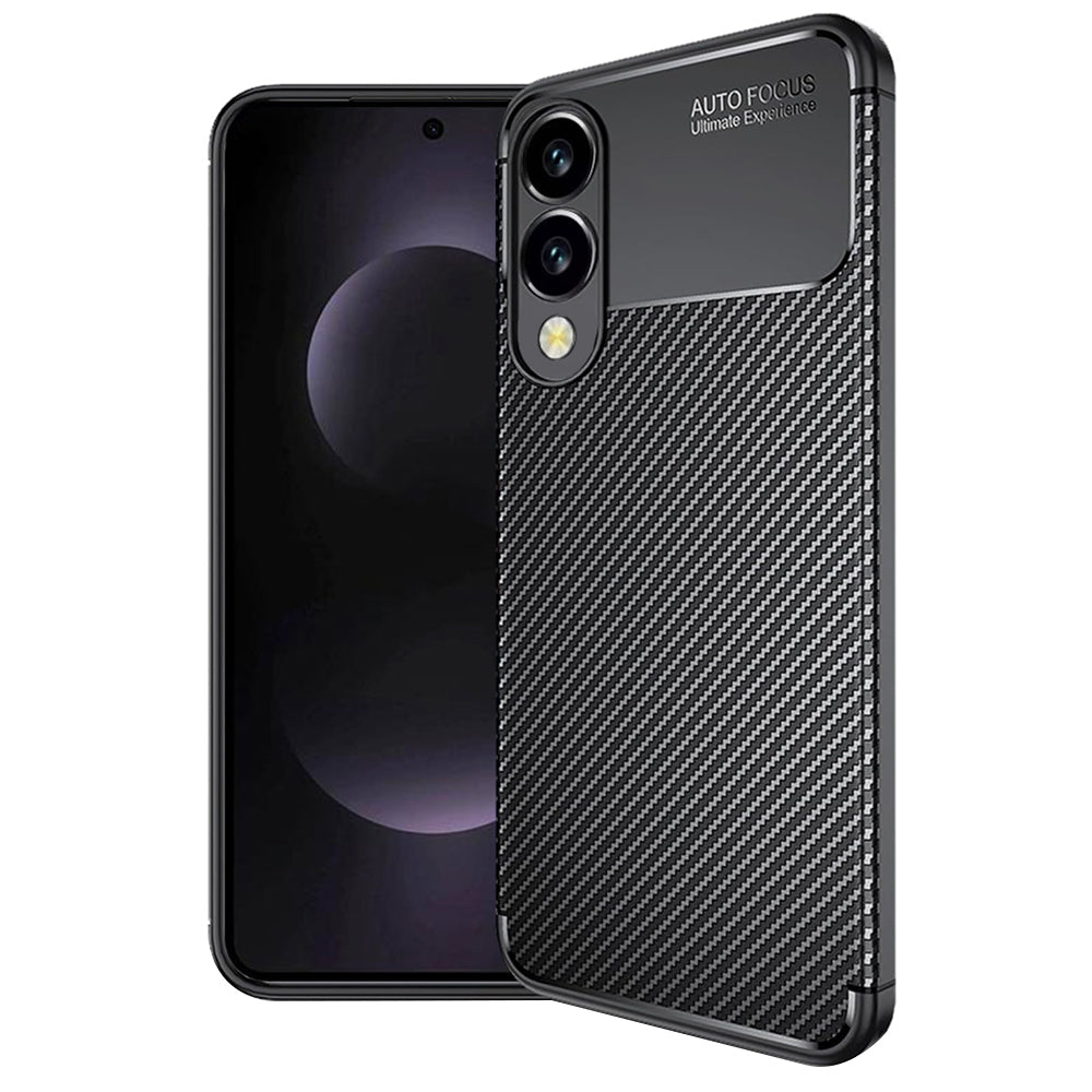 Custodia per Samsung Galaxy S25 Edge S937, Techsuit, CarbonFiber, Nera