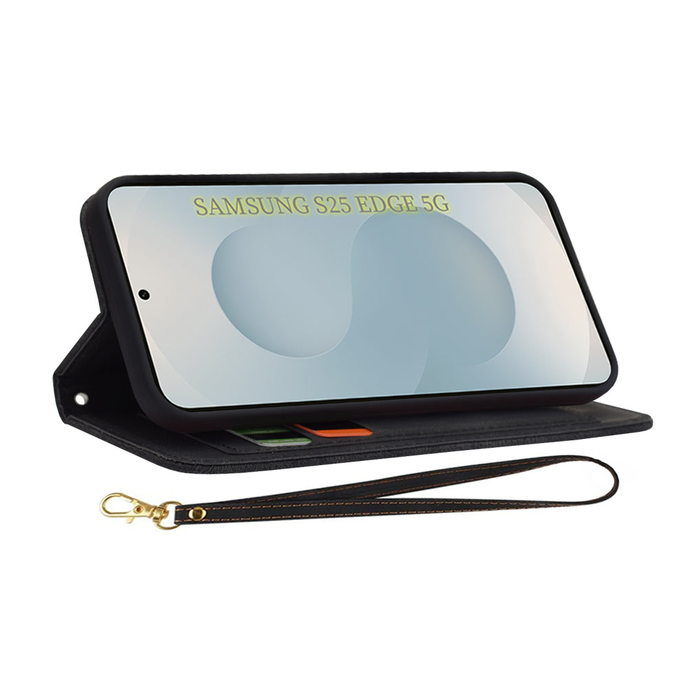 Custodia per Samsung Galaxy S25 Edge S937, Techsuit, FlipCraft, Nera