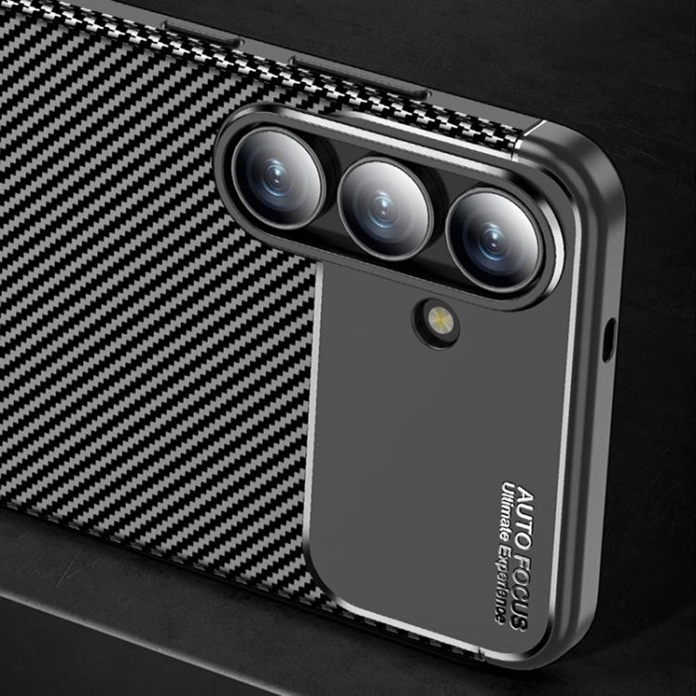 Case for Samsung Galaxy S25 FE, Techsuit, CarbonFiber, Black