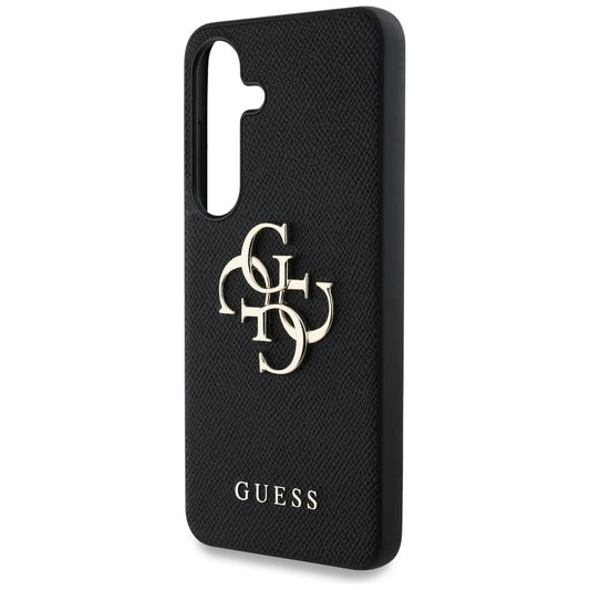 Custodia per Samsung Galaxy S25+ S936, Guess, 4G Grained Big and Classic Logo, Nera