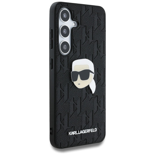 Custodia per Samsung Galaxy S25+ S936, Karl Lagerfeld, Monogram Karl's Head, Nera