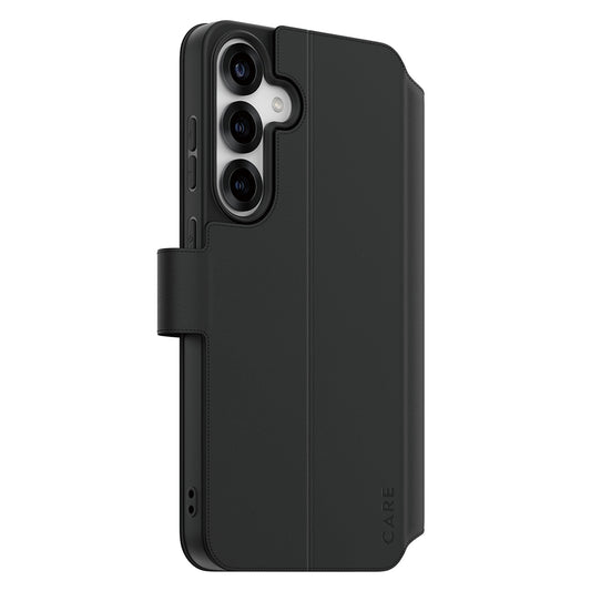 Custodia per Samsung Galaxy S25+ S936, PanzerGlass, Care Feature Kickstand Wallet, Nera