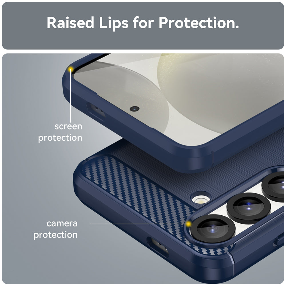 Custodia per Samsung Galaxy S25+ S936, Techsuit, Carbonio, Blu