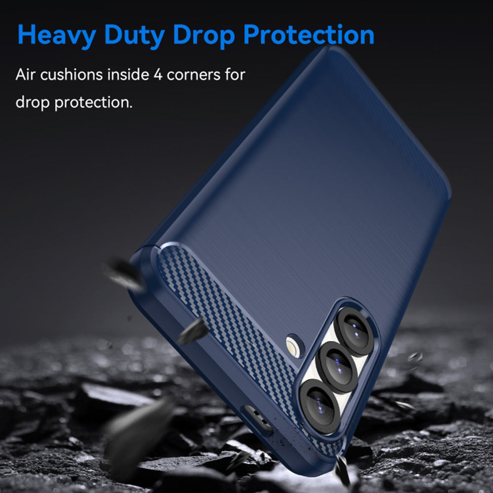 Custodia per Samsung Galaxy S25+ S936, Techsuit, Carbonio, Blu